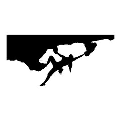 People Climbing Silhouette. Isolated on White Background