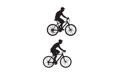 cycling man silhouette icon set, cycle silhouette, bicycle silhouette vector, bicycle man silhouette, sport, racing, vehicle.