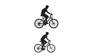 Obraz premium cycling man silhouette icon set, cycle silhouette, bicycle silhouette vector, bicycle man silhouette, sport, racing, vehicle.