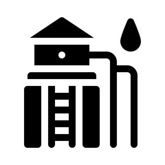 Water tower glyph icon