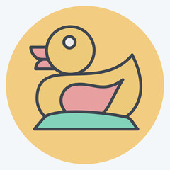Icon Duck. related to Kindergarten symbol. color mate style. design editable