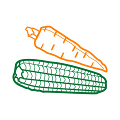 Make a Professional Corn and Carrot Icon Vector