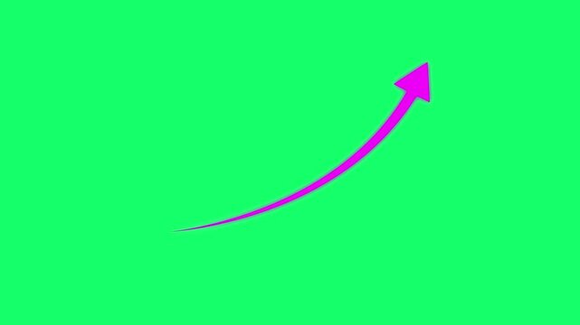 Down to up arrow direction arrow animation on green background
