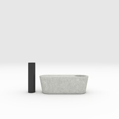 3d render bench park design element. Furniture Collection