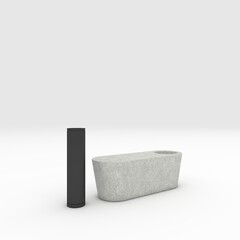 3d render bench park design element. Furniture Collection