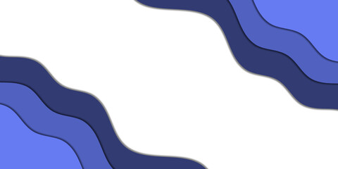 Abstract blue wavy layers on white background. Modern, stylish design perfect for presentations or websites.