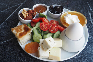Turkish Breakfast Served on Table 