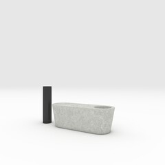 3d render bench park design element. Furniture Collection