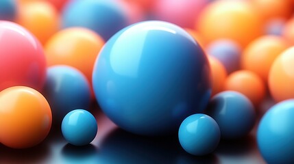 Colorful spheres in varying sizes create a vibrant, abstract composition.
