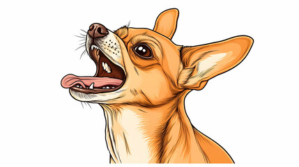 Happy Chihuahua dog portrait, panting, white background, pet profile, ideal for pet websites