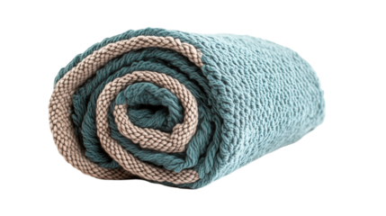 Soft Cotton Towel Rolled Up for Spa and Wellness Themes Isolated on Transparent Background 