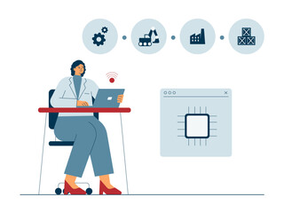 Industry illustration. Flat vector illustration