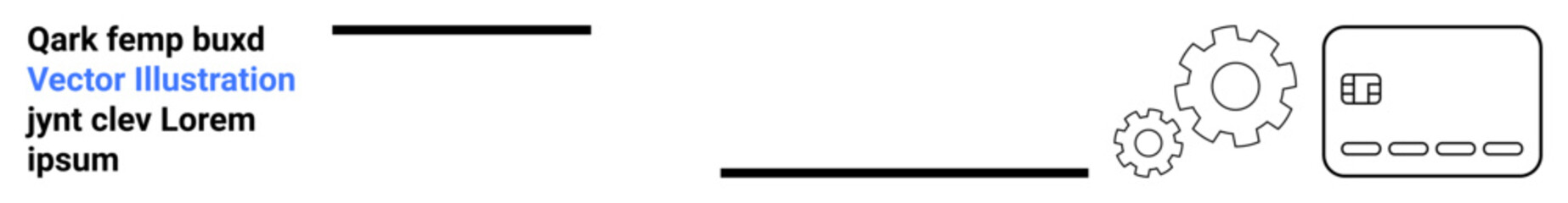 Gears connected to a system interface, with an adjacent block of text. Ideal for technology integration, machinery, technical systems, software development, project planning, process optimization