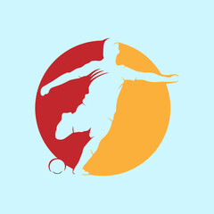 simple icon kicking the ball