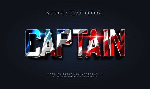 American captain editable vector text effect, with ancient warrior theme
