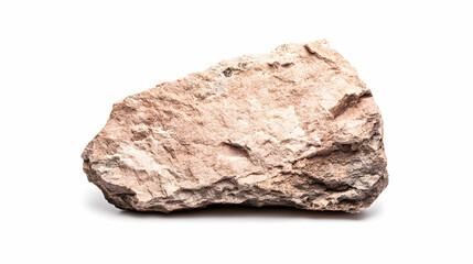 Rough Beige Rock Isolated on White Background