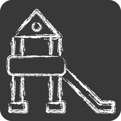 Icon Play Ground. related to Kindergarten symbol. chalk Style. design editable