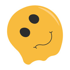 Fototapeta premium Psychedelic Melting Emoji. Flat Cartoon Vector Illustration