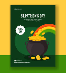 Flat Design Templates for St. Patrick's Day Social Media Vertical Poster
