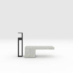 3d render bench park design element. Furniture Collection