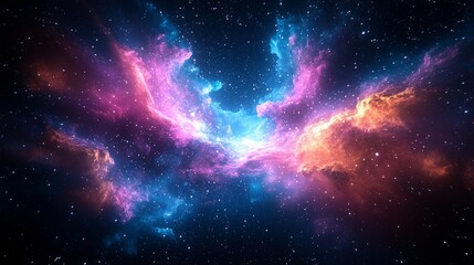 Naklejka premium Breathtaking Cosmic Nebula in a Vibrant Galactic Landscape