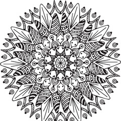 Beautiful flower art and mandala vector design