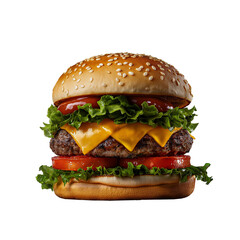 Delicious Juicy Cheeseburger with Fresh Ingredients