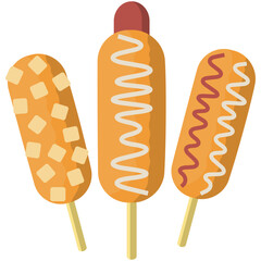 Corndog food vector