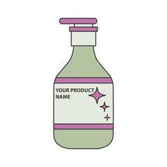bottle icon on white background vector illustration art design. disinfectant bottle with pump glyph icon logo.