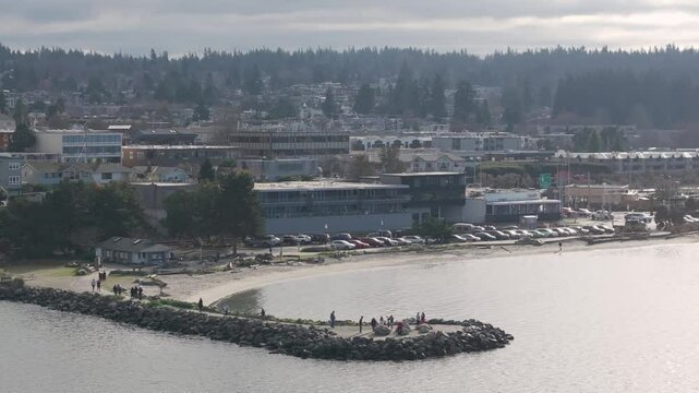 Edmonds Ferry near Seattle Washington, Brackett's Landing, Sunset Beach, Port of Edmonds on Puget Sound