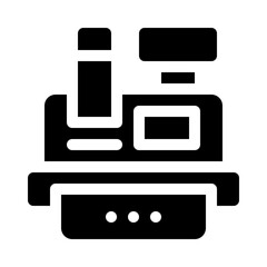 Cash register glyph icon