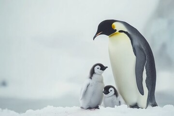 Fototapeta premium Emperor Penguin Family