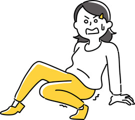 腰を抜かした女性