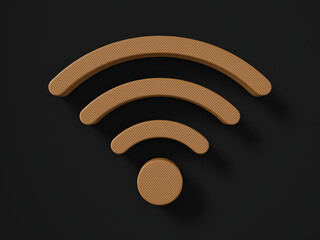 Perforated leather wifi symbol
