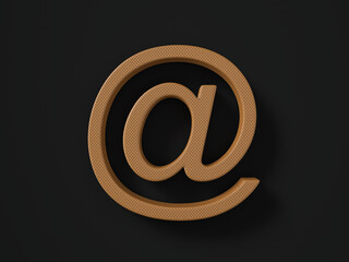 Perforated leather email symbol