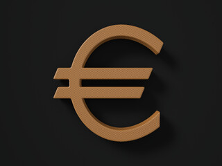 Perforated leather euro symbol