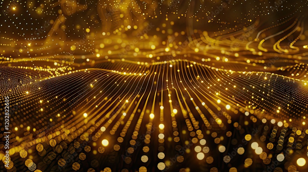 Aufkleber a network of glowing dots connected by lines in a futuristic abstract pattern.