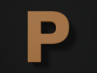 Perforated leather letter P