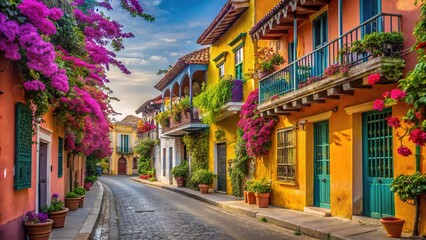Fototapeta premium Cartagena Colombia Streets - Sunny Day Vibes