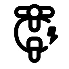 Electric Motorcycle Simple Line Icon. Single icon, line vector icon