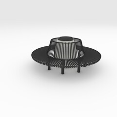 3d render bench park design element. Furniture Collection