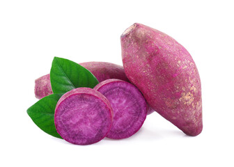 purple sweet potato isolated on white background