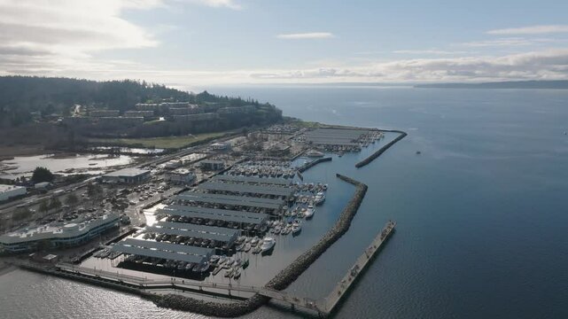 Edmonds Ferry near Seattle Washington, Brackett's Landing, Sunset Beach, Port of Edmonds on Puget Sound