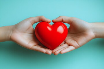 Obraz premium Holding heart-shaped and caring love .