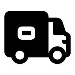 Delivery Truck Simple Glyph Icon. Single icon, glyph vector icon