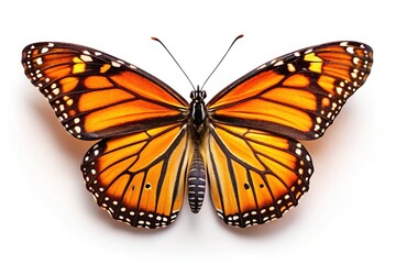 Fototapeta premium Monarch Butterfly on White, Detailed & Vibrant