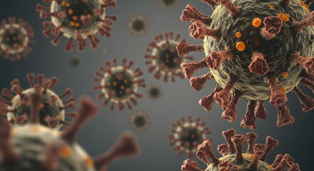 Detailed visualization of viral structure highlighting intricate molecular features