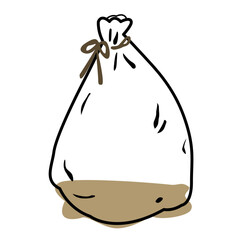 Empty clear bag cartoon style. vector illustration. flat icon