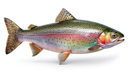Obraz premium Minimalist rainbow trout silhouette: a culinary, healthy, freshwater fish stock photo.