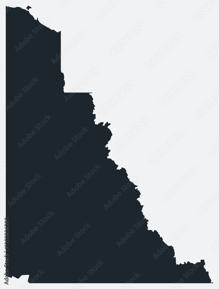 Poster yukon map. just a simple border map. shape of the province. flat blank yukon outline. vector boundar